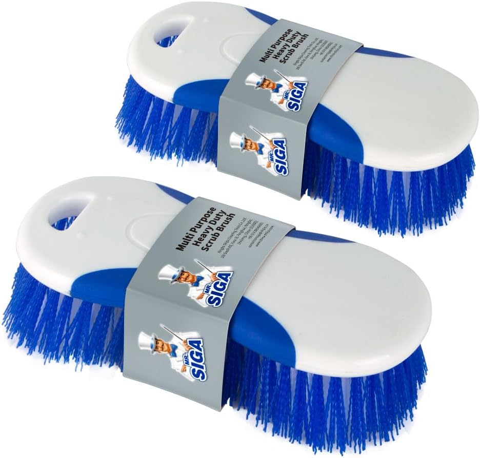 MR.SIGA Multi-Purpose Heavy Duty Scrub Brush - Pack of 2