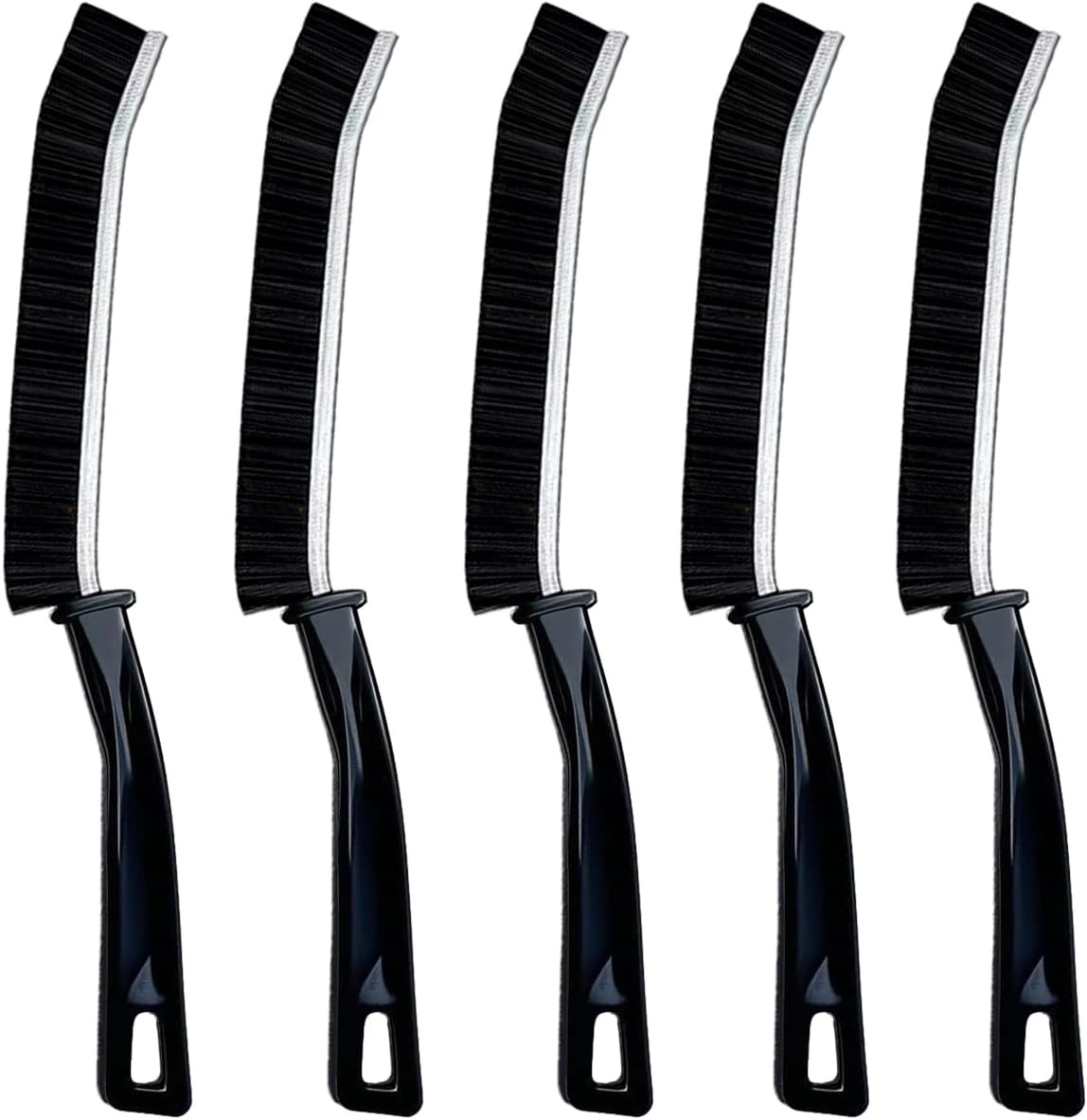 Hard Bristle Crevice Cleaning Brush.Multi-Purpose New Cleaning Brush Tool, Black Bristles with Ergonomic Grip Bathroom Gap Brush, Home, Kitchen, Bathroom, Faucets, Toilet,Window, Vehicle, (4)