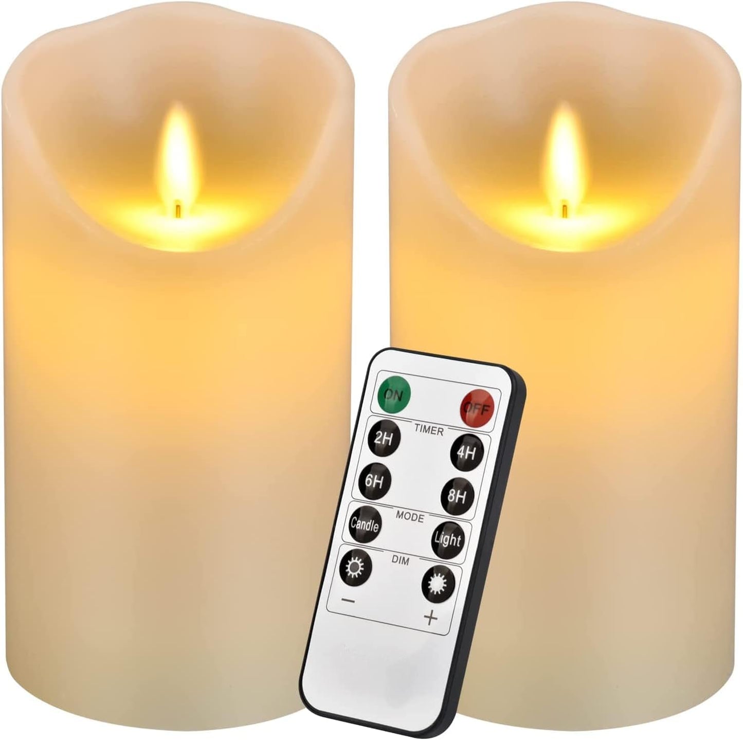 antizer Flameless Candles Led Candles Pack of 9 (H 4" 5" 6" 7" 8" 9" x D 2.2") Real Wax Battery Candles with Remote Timer for Home Fireplace Decor Wedding Festival Decor (Ivory 9 Pack)