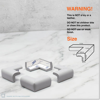 Roving Cove Slimfit Corner Edge Protector for Baby Proofing (Small 15ft Edge 4 Corners), Furniture Safety Bumper Guard, Soft NBR Rubber Foam, 3M Adhesive, Oyster White (Off White)