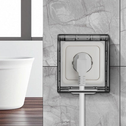 Outlet Covers Box: Clear Plastic Indoor Waterproof Electrical Outlet Cover Plug Baby Proof Receptacle Protector for Home Kitchen Bathroom Hotel Wall, Self Adhesive, Easy Install