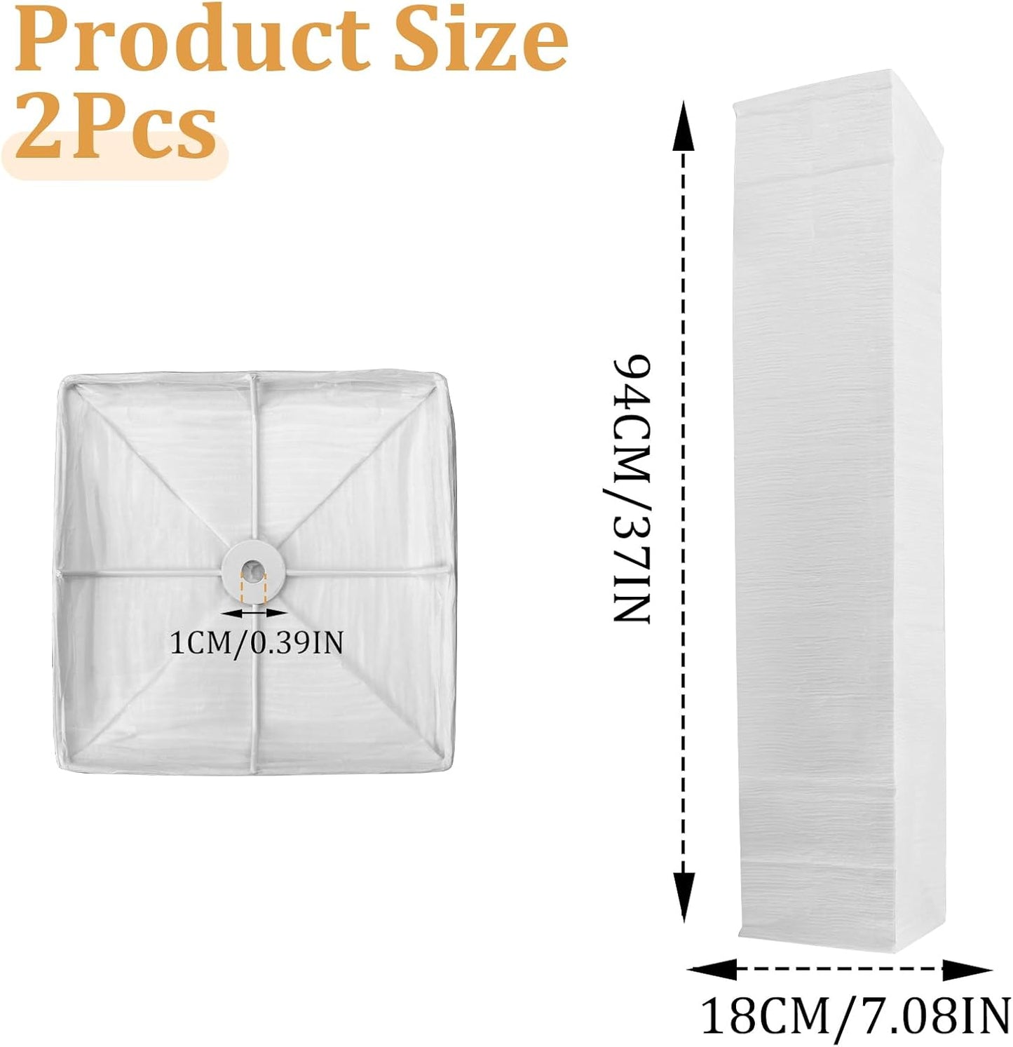Rice Japanese Paper Lamp Shade, Replacement Foldable Paper Lampshade for Living Room Bedroom