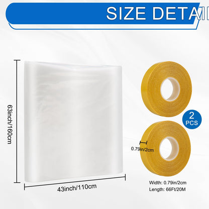 Thermal Shrink Window Insulation Film Kit 5 Pack (47"x315") – Heavy-Duty, Custom-Cut to Size | Blocks Drafts, Saves Energy | Easy DIY Install & Remove with Tape | Fits Home, Office, RV