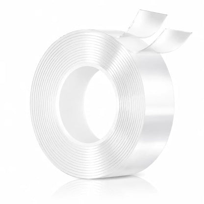 Nano Tape Double Sided Heavy Duty 1/2''×10Ft Removable Washable No Residue | Clear Adhesive Tape Multipurpose Mounting Tape for Wall, Carpet, Pictures, Home Decor, Office & DIY