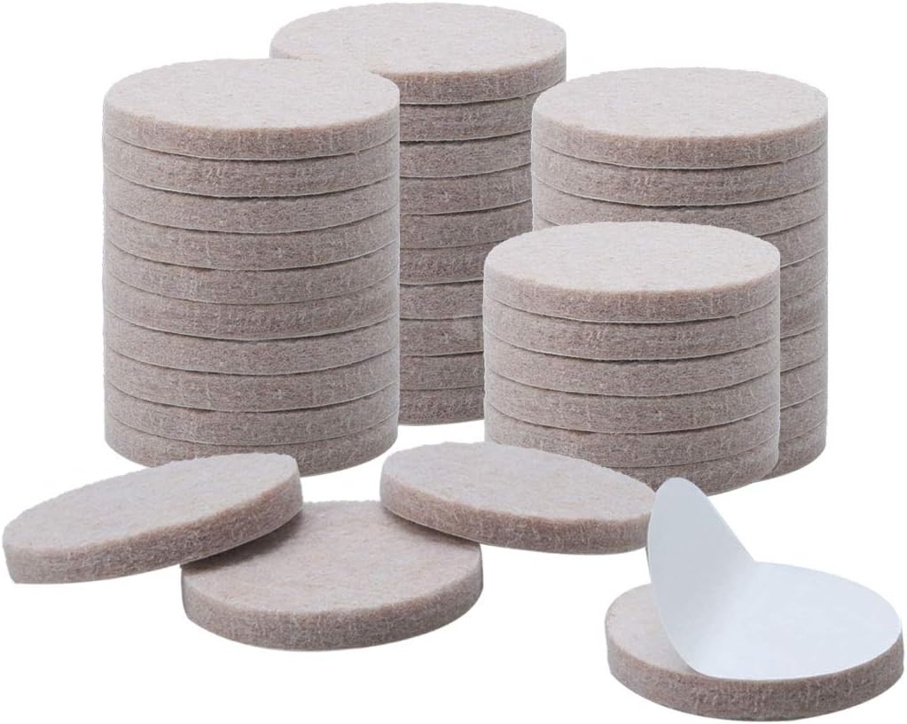 uxcell 40pcs Furniture Pads Square 7/8" Self-Stick Non-Slip Anti-Scratch Felt Pads for Chair Feet Floor Protector Beige