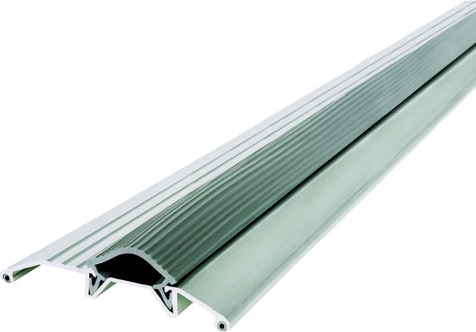 M-D Building Products 08102 3-3/4 in. x 3/4 in. x 36 in. Silver Aluminum and Vinyl Heavy-Duty Low-Profile Threshold