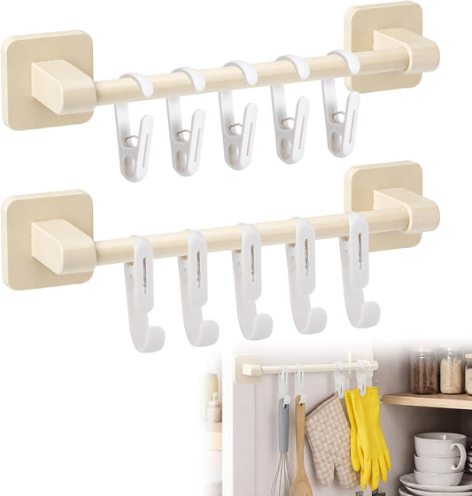 Leinuosen 16pcs Kitchen Glove Holder Dish Gloves Clip with Wall Bar Gloves Organizer Set Include 2 Wall Bar, 10 Dish Glove Clip and 4 Adhesive Mount for Towels Sponges Dishcloths Scrubbers Kitchen