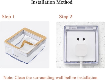 Heyiarbeit Weatherproof Cover Plug in Use Outlet Receptacle Protector 5.59"x3.27"x1.89"(LxWxH) for Retrofit Siding Construction 120 Type Transparent 1Pcs