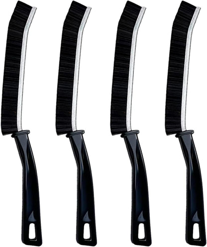 Hard Bristle Crevice Cleaning Brush.Multi-Purpose New Cleaning Brush Tool, Black Bristles with Ergonomic Grip Bathroom Gap Brush, Home, Kitchen, Bathroom, Faucets, Toilet,Window, Vehicle, (4)
