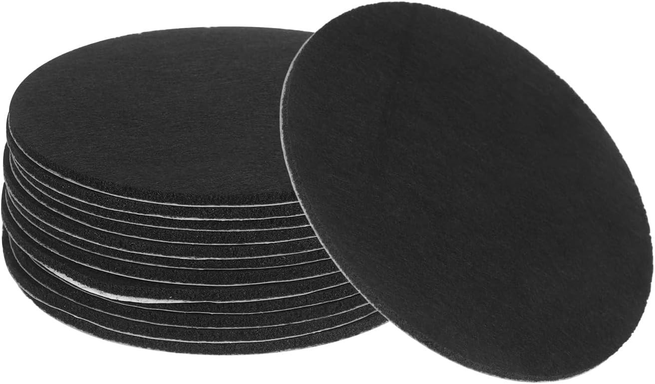 uxcell 32Pcs Non Slip Furniture Pads, 3" Round Self Adhesive Felt Bumpers Noise Reducing Furniture Feet Floor Protector for Chairs Tables Furniture Legs (White 0.2" Thick) - Colors B
