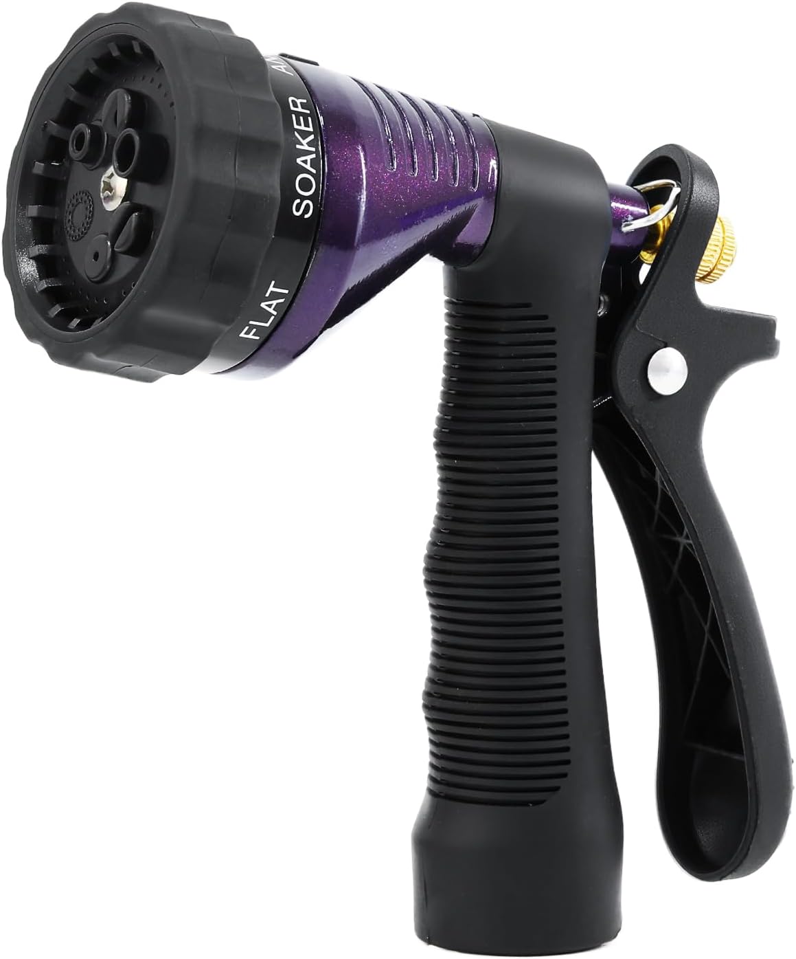 RESTMO Garden Hose Spray Nozzle, Water Hose Nozzle Heavy Duty, High Pressure Hand Sprayer with 6 Adjustable Watering Patterns, Slip Resistant for Watering Plants, Car Washing & Pet Showering, Purple