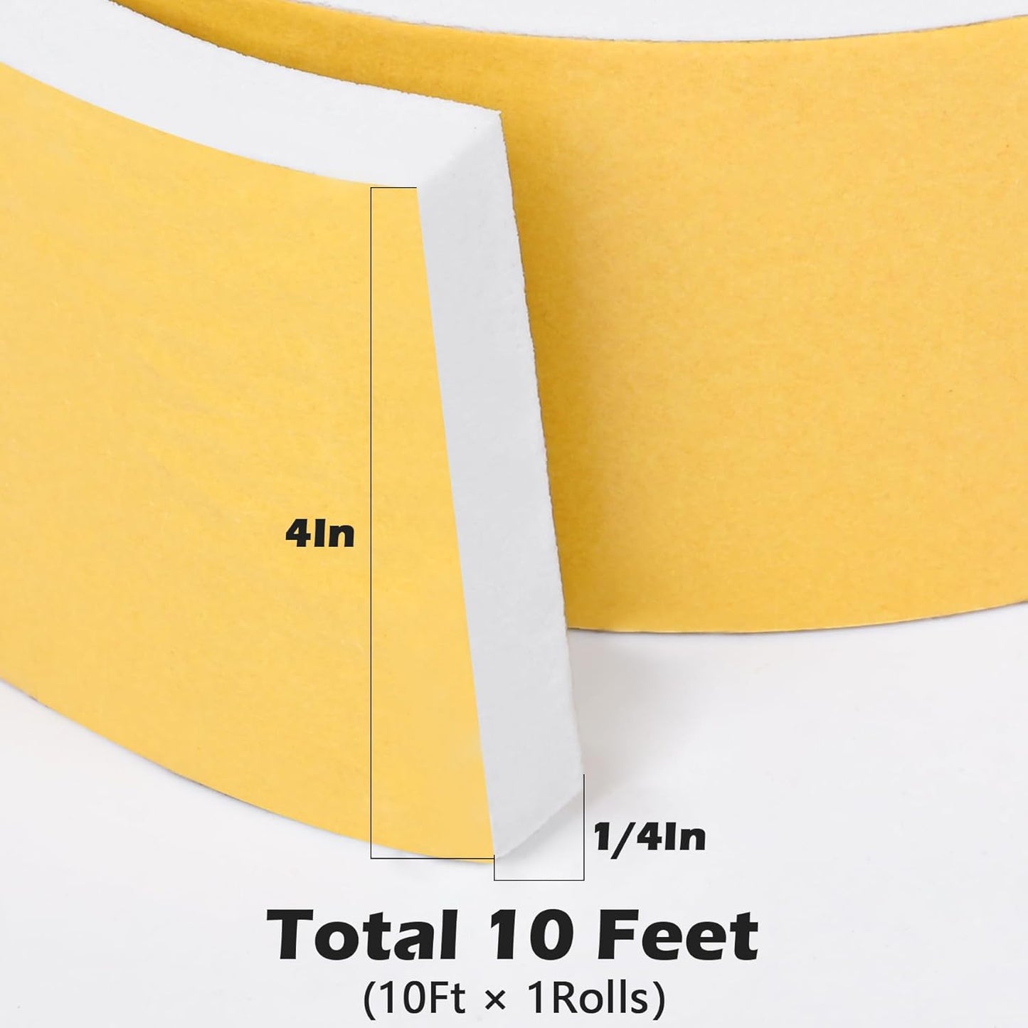ToLanbbt White Door Window Weather Stripping Self Adhesive Foam Tape High Density Foam Sealing Strip Window Insulation Weatherproof Gasket Tape for Doors and Windows (1/2" W X 1/8" T X 16.5')