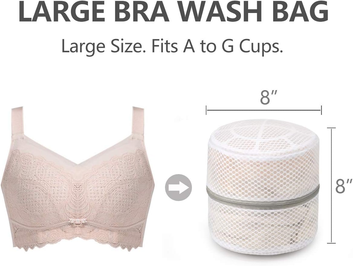 Muchfun 3Pcs Bra Wash Bags, Honeycomb Mesh Laundry Bags for Delicates | Lingerie, Intimates and Underwear 7 x 7 x 6 Inches