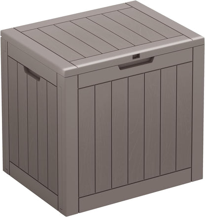 35 Gallon Outdoor Storage Box, Waterproof Resin Deck Box with Lockable Lid – Storage Cabinet for Patio Furniture, Pool Supplies, Garden Tools – Indoor & Outdoor Use