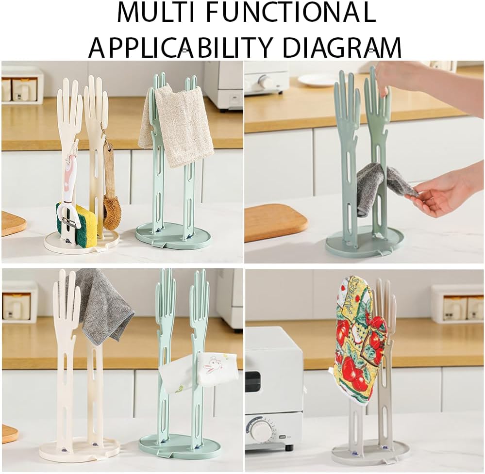 2 Pack Kitchen Holder Glove Drying - Glove Dryer Rack,Reusable Plastic Bag Dryer,Dish Glove Holder with Kitchen,Reusable Towel Storage Holders,Glove Storage and Hanger，Stand Creative Kitchen Tool