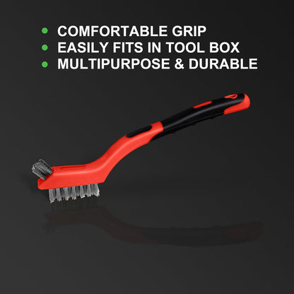 MAXMAN Small Cleaning Brush, Nylon Cleaning Brush 3-Pack, Hard Bristle Crevice Cleaning Brush, 7" Deep Clean Detailing Tools, Small Cleaning Brushes for Tight Spaces, Soft Nylon Bristles Brush, Pink