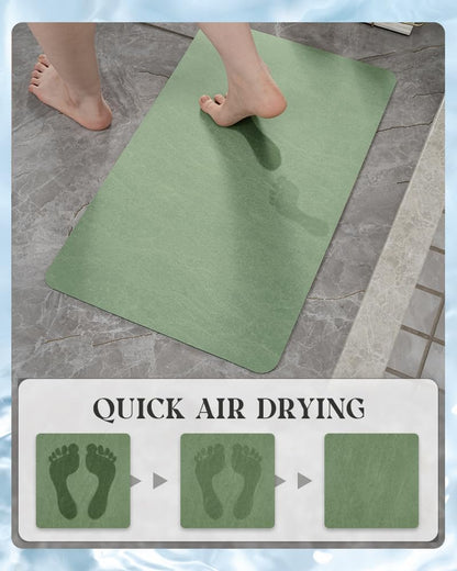 MontVoo -Bath Mat-Rubber Backing Non SlipThin Bathroom Rugs Fit Under Door- Quick Dry Absorbent Faux Suede Surface Grey Bathroom Floor Mats-Shower Rug for in Front of Bathtub Shower Gray 16x24