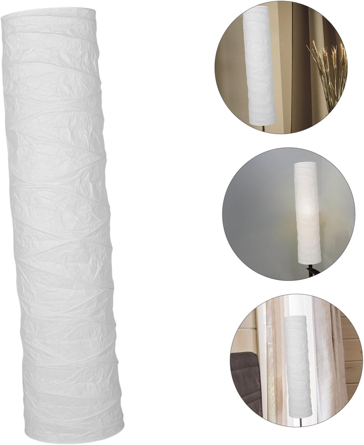 Foldable Japanese Paper Floor Lamp Shade Replacement with Soft Light for Living Room Bedroom Office - Easy Installation Modern Design 49.2X9.8X9.8In