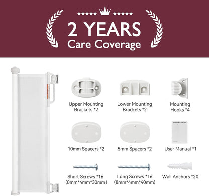 Momcozy Retractable Baby Gate, 33" Tall, Extends up to 55" Wide, Child Safety Baby Gates for Stairs, Doorways, Hallways, Indoor, Outdoor