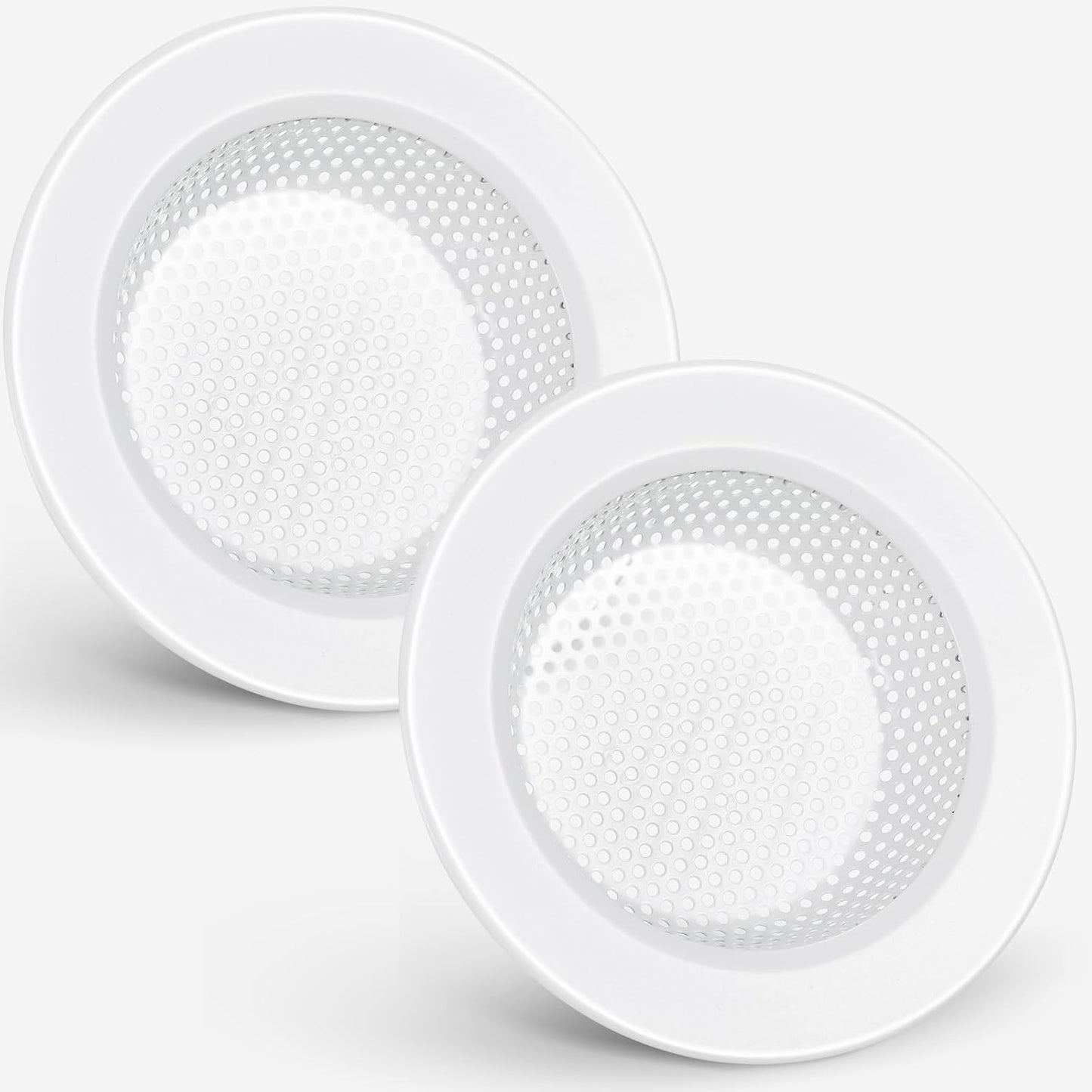 Retisee 2 Pcs Sink Strainer Stainless Steel Kitchen Sink Drain Strainer Basket Cover Mesh Hair Food Catcher, Large Wide Rim of 4.4 Diameter(Brushed Silver)