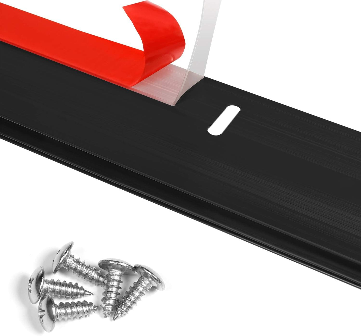 Metal Door Draft Stopper, 43.5 Inch Under Door Sweep Bottom Blocker Seal Strip, Aluminium Sweeps Anti Mouse Bite, Black