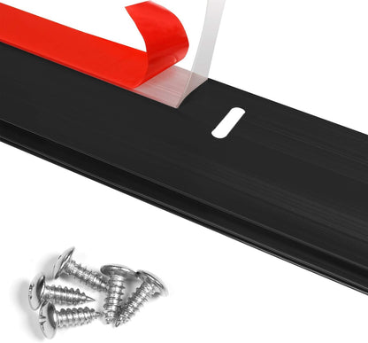 Metal Door Draft Stopper, 43.5 Inch Under Door Sweep Bottom Blocker Seal Strip, Aluminium Sweeps Anti Mouse Bite, Black