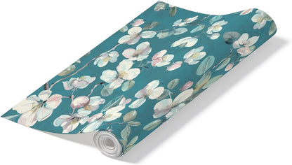 Peel and Stick Wallpaper Roll 17.5 x 216 Whispering Tales Design in Vinyl Sticker Paper for Accent Panels, Bedroom, Kitchen, Office or Shelf Liner