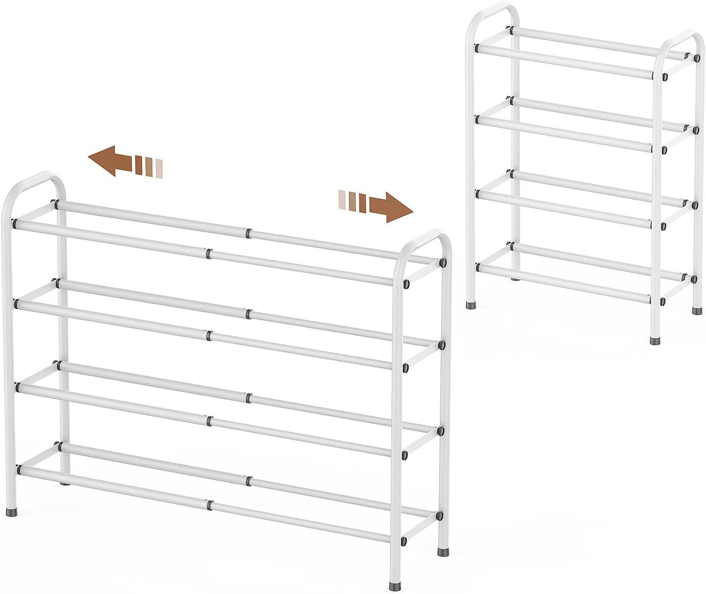 Gonfoam Shoe Rack for Closet, Expandable Shoe Organizer Storage Shelf, Adjustable Metal Free Standing Small Closet Shoe Rack for Entryway, Doorway (2-Tier Black)