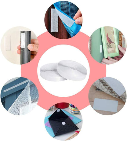 41Ft x 1 Inch Self Adhesive Strips, Heavy Duty Strong Back Sticky Fastening Tape,Nylon Fabric Fastener Mounting Tapes for Sewing, Crafting,DIY- Indoor or Outdoor Use (White)