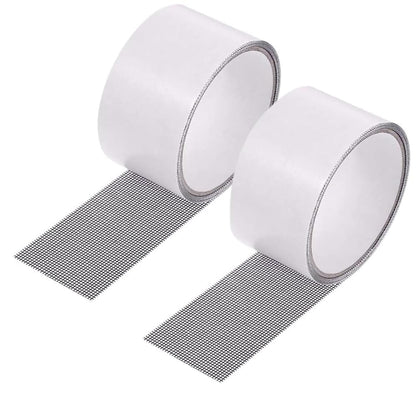SKYPRO Window Mosquito Net Repair Tape Self Adhesive Window Screen Repair Patch Strong Anti-Insect Fly Mesh Broken Holes Repair(2Pcs,Grey)