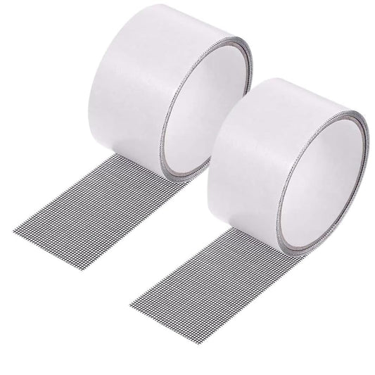SKYPRO Window Mosquito Net Repair Tape Self Adhesive Window Screen Repair Patch Strong Anti-Insect Fly Mesh Broken Holes Repair(2Pcs,Grey)