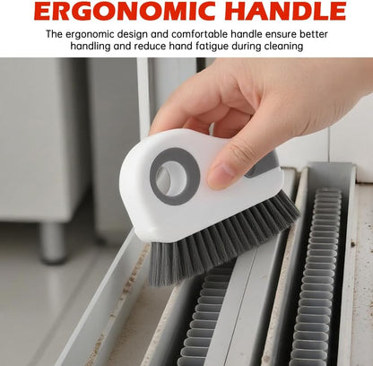 2 in 1 Groove Cleaning Brush, Window Track Cleaning Tools with Hidde n Scraper, Crevice Cleaner Tool for Sliding Door, Window Sill & Seal