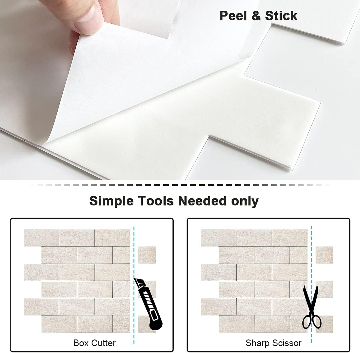 BeNice Peel and Stick Backsplash for Kitchen,Bathroom Wall Backsplash Tile Peel and Stick Shower Tiles Waterproof(10sheets,Rustic Beige)