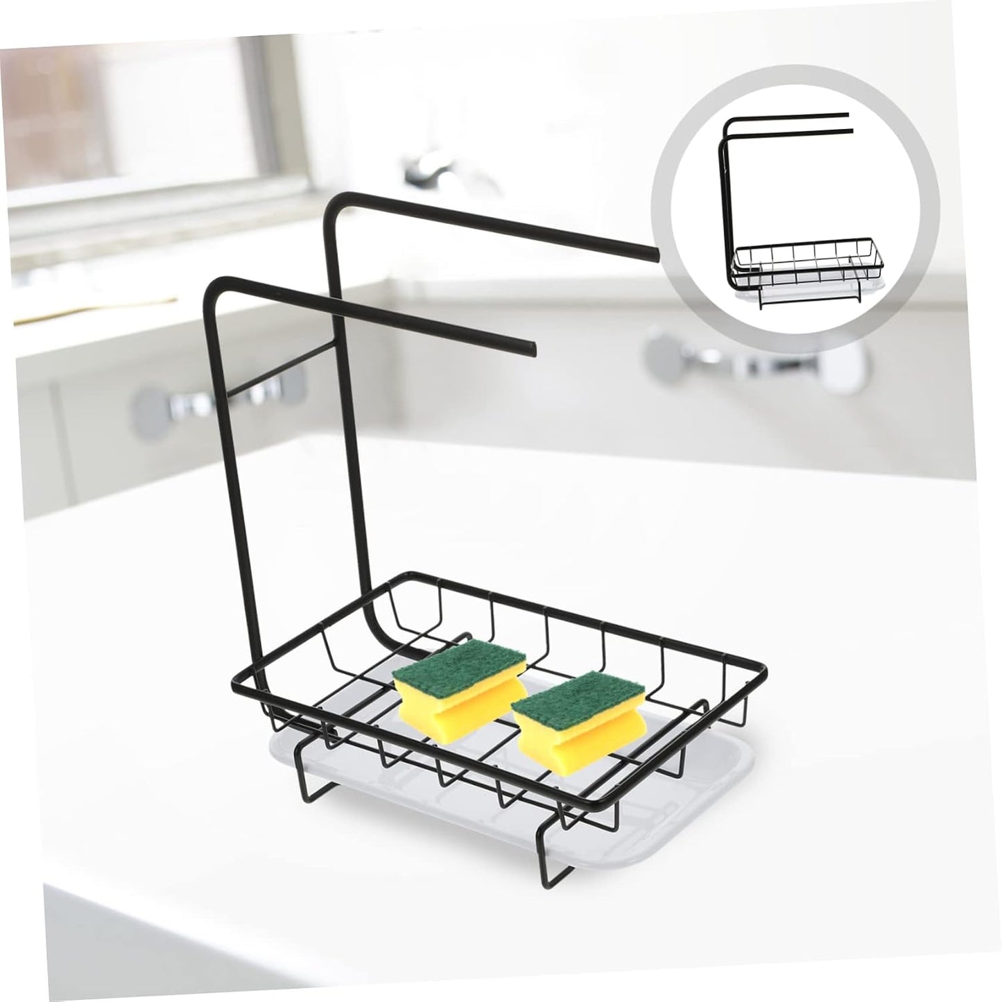 Garneck 1pc Kitchen Sponge Rag Rack Dual-Purpose Desktop Wall-Mounted Storage for Dishcloths Soaps Cleaning Supplies Easy to Clean Breathable Design