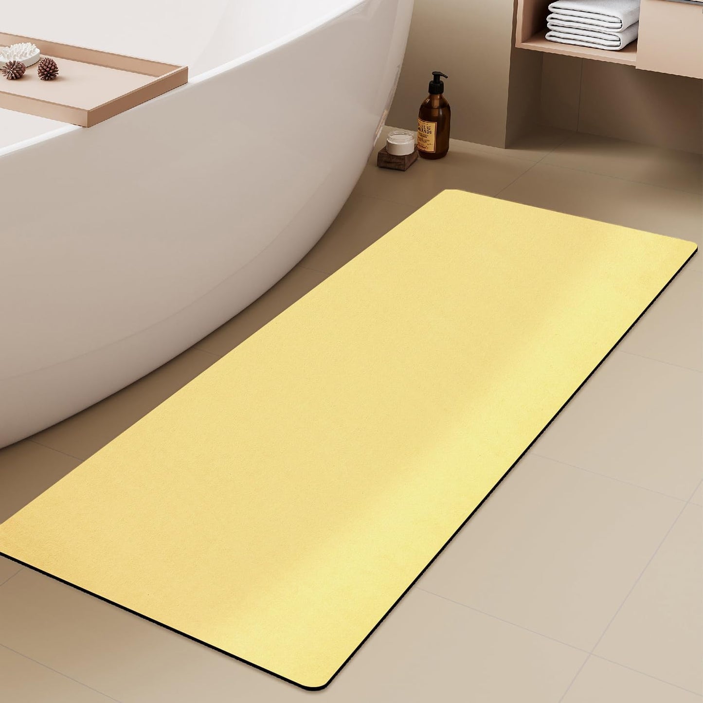 TYUU Bath Mat, Bathroom Rugs Non Slip Washable Thin Absorbent Quick Dry Bath Mat Fits Under Door Bathroom Floor Mat Perfect for Bath, Shower, or Sink 16"x24" Dark Grey