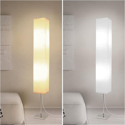 Paper Floor Lamp, Rice Paper Lamp for Living Room, Japanese Floor Lamp Rice Shade for Bedroom, Office& Living Room-Beige(Oval)
