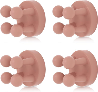 4 pcs Silicone Toothbrush Holder Multi-Function Hook Waterproof self Adhesive Single Toothbrush Hook Plug Holder for Wall for Hanging Bathroom Kitchen Living Room Office