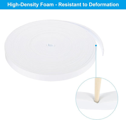 PATIKIL Weather Stripping Door Seal Strip, 3/8 Inch x 1/4 Inch x 32 Ft Self Adhesive Soundproof High Density Foam Tape Insulation for Door Window Air Conditioning, White - Colors B