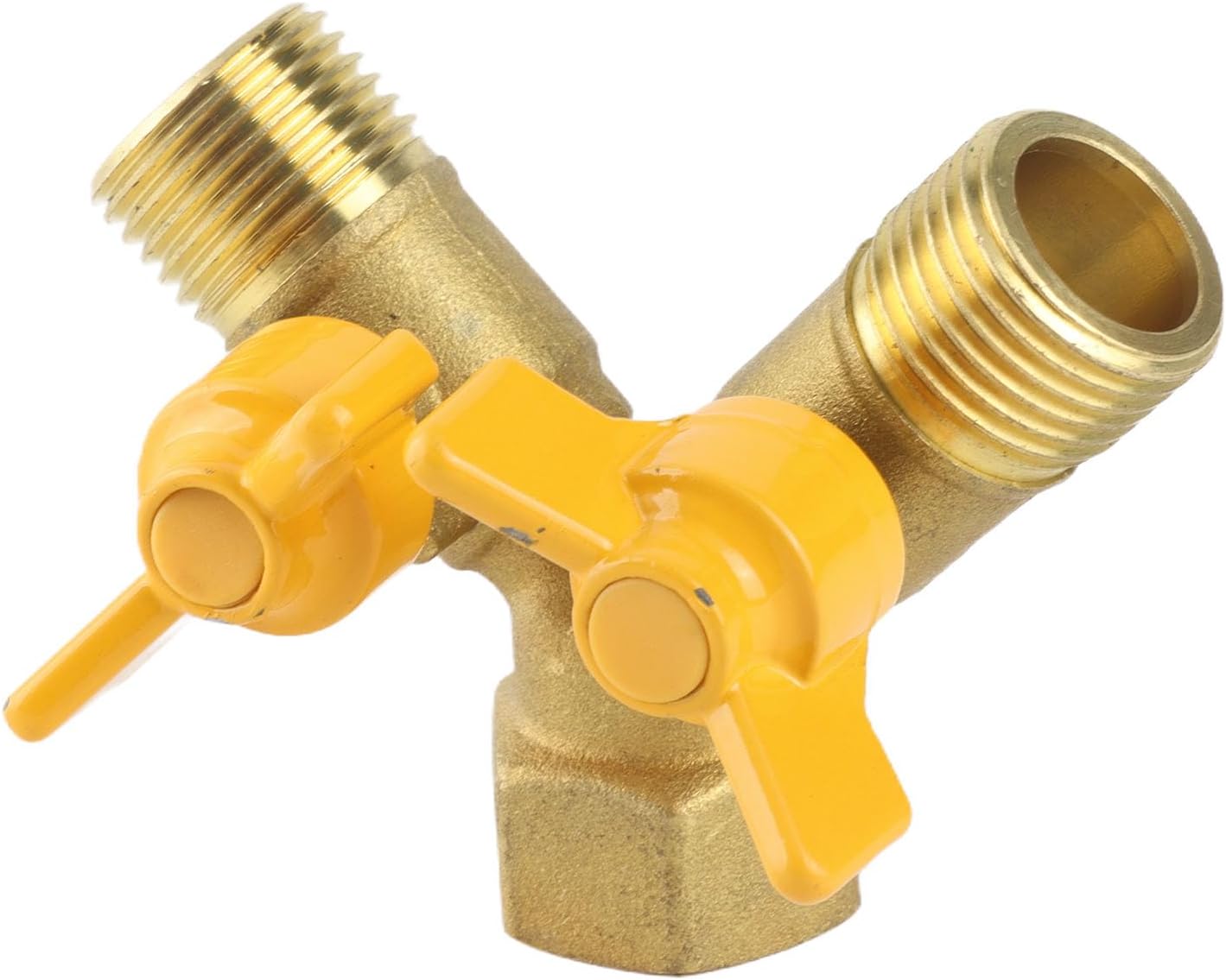 Empaque Manguera,Washing Machine Hose Splitter 2 Way,Washing Machine Laundry Tub Splitter G1 2 Brass Garden Irrigation 2 Way Double Tap Hose Adapter Dual Faucet Connector