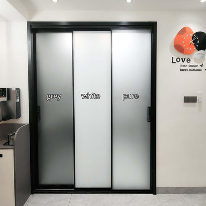 Frosted Window Film, Removable Glass Door Privacy Film, Suitable for Bathrooms, Offices, Static Cling Decorative Film, Reusable Window Stickers (Pure, 17.5X78.7 Inch)