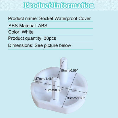 Fielect Outlet Plugs Covers Childproof EU Plug Protectors Electric Socket Cover Electrical Protector 2-Hole White 30Pcs