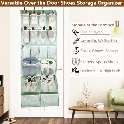 2 Pack- 12 Pocket Over Door Hanging Storage Organizer with 4 Kinds Pouch,Back of Closet Hanging Shelf Storage Organization for Sock,Hat,Underwear,Behind Door Caddy in Bedroom,Bathroom,Entrance,Dorm,RV