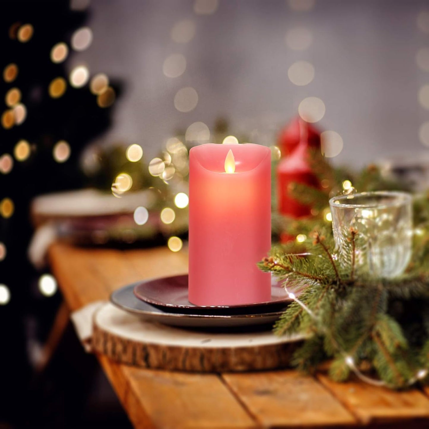 AKU TONPA Flameless Candles Battery Operated Pillar Real Wax Flickering Electric LED Candle Gift Sets with Remote Control Cycling 24 Hours Timer, Pack of 6 (3" D x 4" H, Ivory)