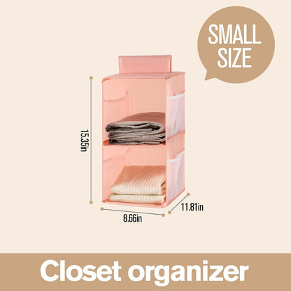 Hanging Closet Organizer, 4-Section Storage Shelves, Oxford Cloth with Mesh Pockets, (Gray, 4 Section)