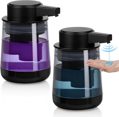2 Pack Automatic Soap Dispenser Touchless Automatic Foaming Soap Dispenser 3-Level Adjustable Modern Foam Soap Dispensers 10.5oz/300ml USB Rechargeabled for Bathroom Kitchen Office