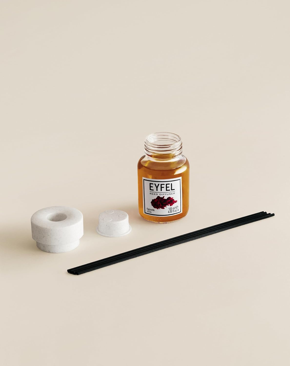 EYFEL Reed Diffuser Set - Caramel Scent 4.05 fl oz Oil with Sticks for Home and Bathroom - Fragrance and Decor