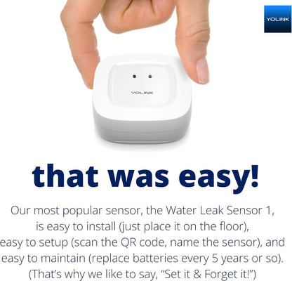 YoLink Water Leak Starter Kit: Hub + 4 Leak Sensor 1 (Silent), LoRa Long-Range, App/SMS/Email Alerts, D2D Offline Triggers, 2 AAA Up to 5-Year Battery, Compatible with Alexa/IFTTT/Home Assistant