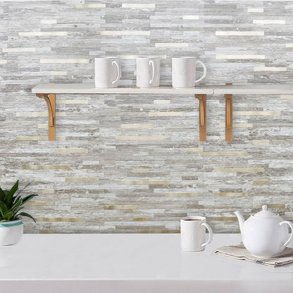DICOFUN 10-Sheet Peel and Stick Backsplash Wall Tile, PVC Kitchen Backsplash Peel and Stick in Sandstone, 9.4 sq.ft