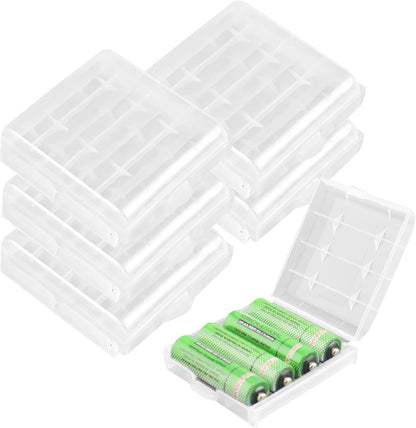 KEEPOW 12 Pcs AA/AAA Battery Storage Case Holder Box, Clear Color