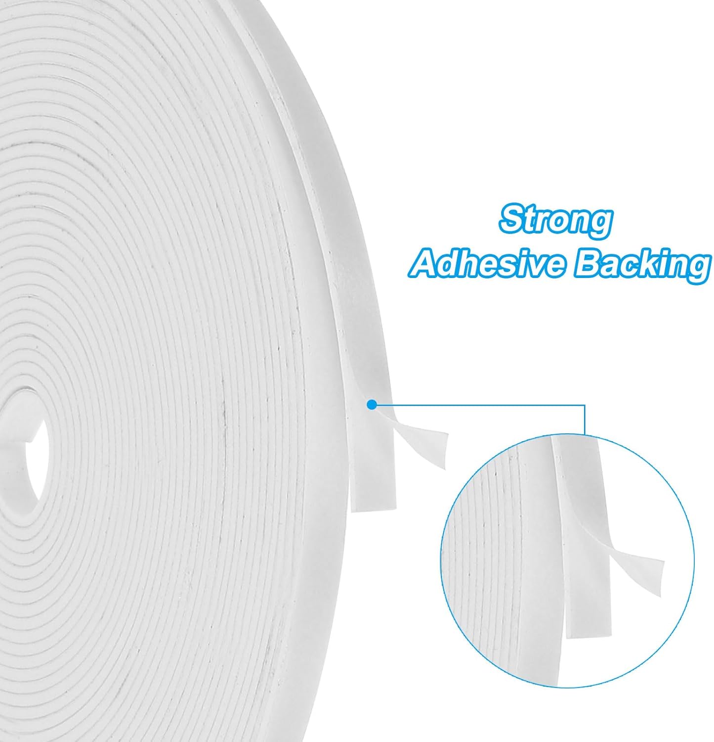 PATIKIL Weather Stripping Door Seal Strip, 3/8 Inch x 1/4 Inch x 32 Ft Self Adhesive Soundproof High Density Foam Tape Insulation for Door Window Air Conditioning, White - Colors B